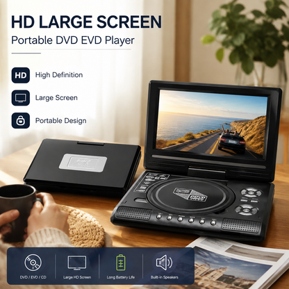 📺 7,8" HD Draagbare DVD/EVD Speler – Groot Scherm, Oplaadbaar & Compatibel met DVD/CD/USB/SD – Ideaal voor Thuis & Onderweg 🔥 59% KORTING