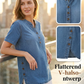 Dames Kwalitatieve mengstof Denim Tuniek✨V-hals los passend voor dagelijks dragen