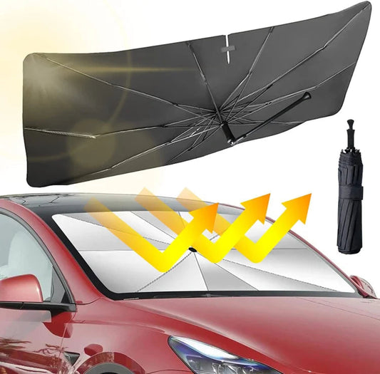 🛡️ Autovoorruit Zonnescherm Paraplu – Opvouwbare UV- en warmtereflecterende voorruitafdekking, draagbare koelbeschermer voor de zomer