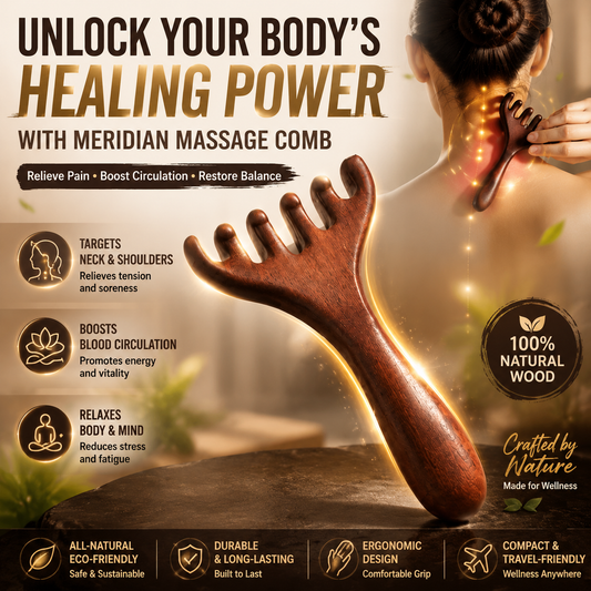 🦶 Zes-Klauwen Meridiaan Massage Kam – Ontspan Hoofd, Hals & Lichaam!
