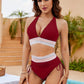 💃 Hoge Taille Buik Controle Kleur Blok De Bikini Inzetten