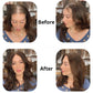 💇‍♀️Echt mensenhaar rechte clip-in haarpieces voor dun haar, ademende basis, lichtgewicht haarextensies voor hete zomer.