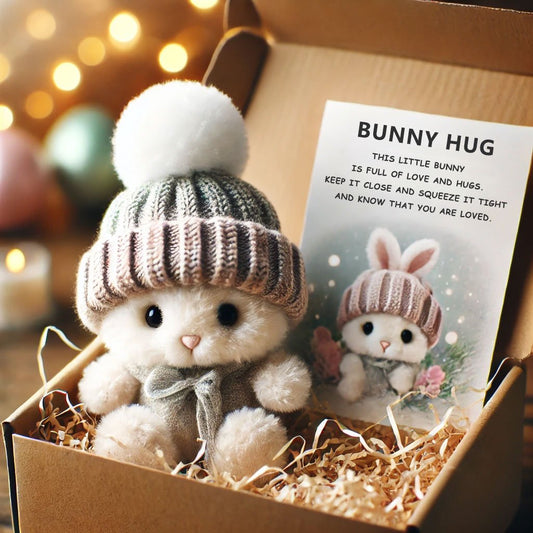 🔥Laatste dag: KOOP ER 3 EN KRIJG ER 1 GRATIS - Handgemaakt🐇Mini Bunny Hug schattig paascadeau🎁