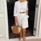 Dames Casual Tweedelige Set met Open Voorkant Top & Shorts