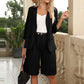 Dames Casual Tweedelige Set met Open Voorkant Top & Shorts
