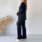 💥Uitverkoop 49% korting💕Dames Set van Knit Ribbel Tweedelig met Broek met Split Benen