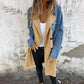 🎁🎉Nieuw 49% korting 💖 Denim Shorts Patchwork Mid-Length Trench Coat🥰