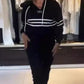 Gestreepte hoodie en broek voor dames