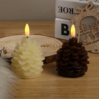 🔥Vlamloze LED-dennenappelkaarsen voor vakantiedecoratie