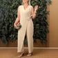 💖Limited Sale 50% OFF💖Women's Solid Color Casual V-Neck Tied Jumpsuit