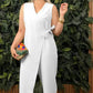 💖Limited Sale 50% OFF💖Women's Solid Color Casual V-Neck Tied Jumpsuit