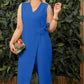 💖Limited Sale 50% OFF💖Women's Solid Color Casual V-Neck Tied Jumpsuit