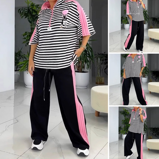 🌴Zomerspecials💗 Trendy gestreepte top en broek voor dames (set van 2)