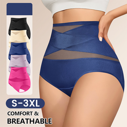 Plusmaat Hooggesnoerde Cross Tummy Control Slip