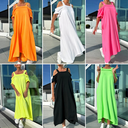🌺Casual Maxi Cold-shoulderjurk voor Dames👗