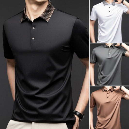 ❄️Heren Casual Zakelijk Korte Mouw Kapsel T-shirt
