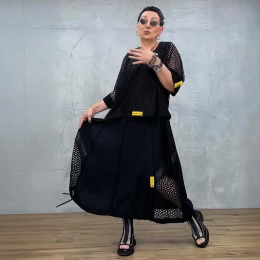 Dames set: mouwloze jurk met cover-up