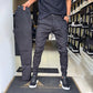 Slim-fit casual broek in effen stof voor heren