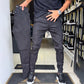 Slim-fit casual broek in effen stof voor heren