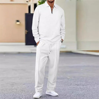 Nu 50% voorjaarskorting💥Wafelstrik Trui & Rechte Broek – Alledaags Comfort Set voor Mannen👕👖Een set die wél comfortabel is, maar niet slonzig