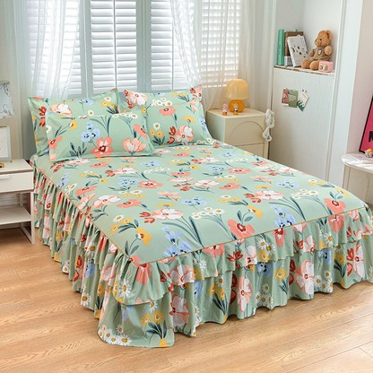 ✨ Luxe 3-delige Bedrokset met Ruches – Comfortabel & Stijlvol voor je Slaapkamer