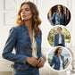 🧥 NU 57% KORTING! 🌸 Dames denimjas met ruches en open front – Lichtgewicht & vrouwelijk – Veelzijdig & chic 👗