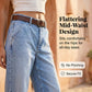 Damesjeans met hoge taille en verkort model