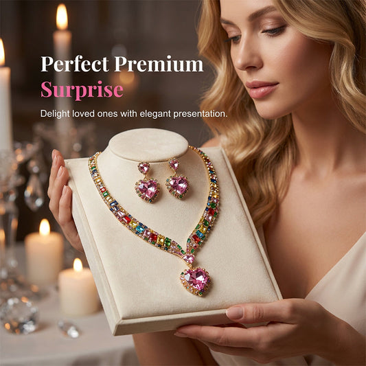 💎 Beperkte tijd 50% korting! ✨ Fonkelende hartensieraden set – ketting & oorbellen, elegant, lichtgewicht 💖