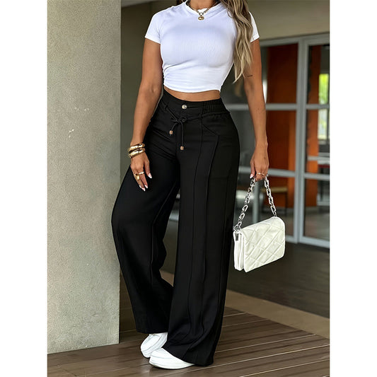 👖 Damesbroek met hoge taille en rechte pijpen