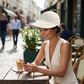 🎁✨Elegante opvouwbare zonnehoed voor dames met UPF 50+ – Brede katoenen buckethoed met nekflap en verstelbare band 🌞 | Inpakbaar, ademend en strandklaar