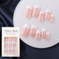 ✨ French Press-On Nails Set – Glossy volledige dekking kunstnagels met jelly-lijm & nagelvijl | Afneembaar & herbruikbaar manicureset voor vrouwen 💅