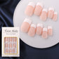 ✨ French Press-On Nails Set – Glossy volledige dekking kunstnagels met jelly-lijm & nagelvijl | Afneembaar & herbruikbaar manicureset voor vrouwen 💅