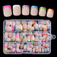 ✨ French Press-On Nails Set – Glossy volledige dekking kunstnagels met jelly-lijm & nagelvijl | Afneembaar & herbruikbaar manicureset voor vrouwen 💅