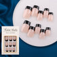 ✨ French Press-On Nails Set – Glossy volledige dekking kunstnagels met jelly-lijm & nagelvijl | Afneembaar & herbruikbaar manicureset voor vrouwen 💅