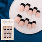 ✨ French Press-On Nails Set – Glossy volledige dekking kunstnagels met jelly-lijm & nagelvijl | Afneembaar & herbruikbaar manicureset voor vrouwen 💅