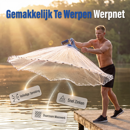 ⏰ Werpnet – makkelijk te werpen, stevig gaas, snel zinkend, veelzijdig inzetbaar 🌊